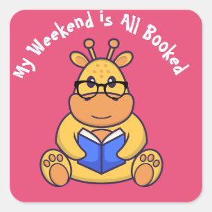 Gepersonaliseerd Cute Grape-boek Vierkante Sticker
