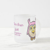 Gepersonaliseerd Cute Pink Baby Owl Cartoon Matglas Koffiemok (Voorkant rechts)
