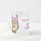 Gepersonaliseerd Cute Pink Baby Owl Cartoon Matglas Koffiemok (Voorkant links)