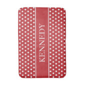 Gepersonaliseerd Cute Red Polka Dots Pattern Badmat (Voorkant Verticaal)