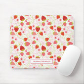 Gepersonaliseerd Cute Red Strawberry Pattern Muismat (Met muis)