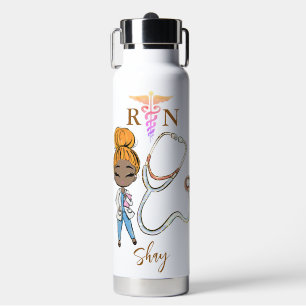 Gepersonaliseerd Cute Women Zurse Monogram Gift Wa Waterfles