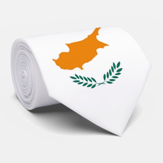 Gepersonaliseerd Cyprus Flag Stropdas (Opgerold)