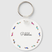 Gepersonaliseerd Dachshund Button Sleutelhanger (Voorkant)