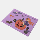 Gepersonaliseerd Dachshund Halloween Doormat Deurmat (Schuin)