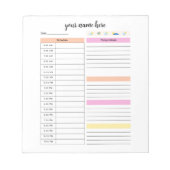 Gepersonaliseerd dagplan Notitieblok (Voorkant)