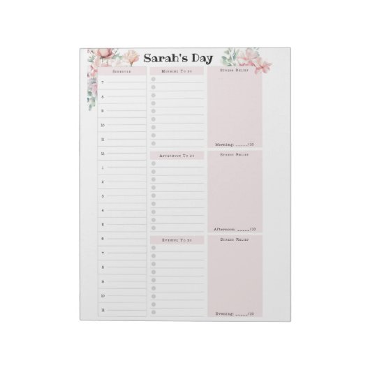 Gepersonaliseerd dagplan notitieblok (Linkerzijde)