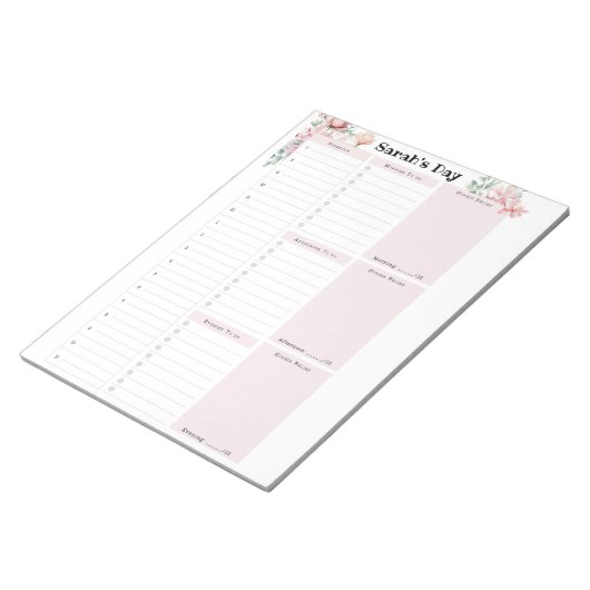 Gepersonaliseerd dagplan notitieblok (Schuin)