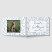 Gepersonaliseerd Dainty Blue Floral Mitzvah Gasten Gastenboek (Volledig)