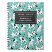 Gepersonaliseerd Dalmatiaans Doodle Pattern-Honden Notitieboek (Voorkant)