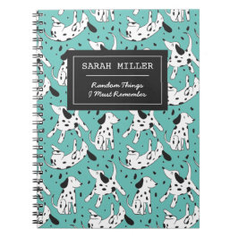 Gepersonaliseerd Dalmatiaans Doodle Pattern-Honden Notitieboek