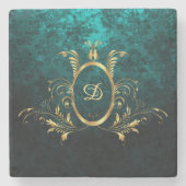 Gepersonaliseerd Damasgoud-Lijst Stenen Onderzetter (Voorkant)