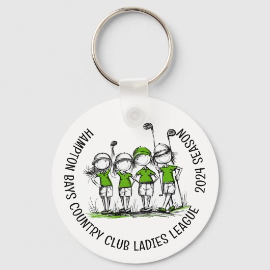 Gepersonaliseerd Dames Golf League Sleutelhanger (Voorkant)
