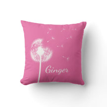Gepersonaliseerd Dandelion Sierkussen in roze