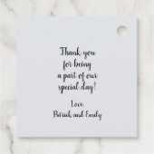 Gepersonaliseerd dank je amandelweddenschap voor L Bedankjes Labels (Achterkant)