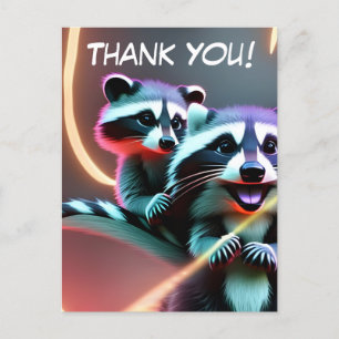 Gepersonaliseerd, Dank je kaart, Cute Racoon, Briefkaart