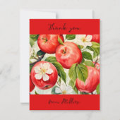 gepersonaliseerd Dank u Apple print boeren rood Bedankkaart (Voorkant)
