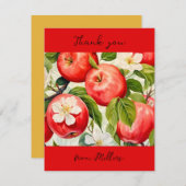 gepersonaliseerd Dank u Apple print boeren rood Bedankkaart (Voorkant / Achterkant)