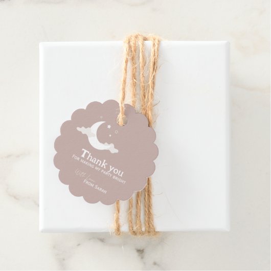 Gepersonaliseerd Dank u Baby shower retro maanster Bedankjes Labels (In situ)