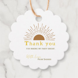 Gepersonaliseerd Dank u Baby shower retro zon Bedankjes Labels