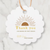 Gepersonaliseerd Dank u Baby shower retro zon Bedankjes Labels (Voorkant)