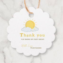 Gepersonaliseerd Dank u Baby shower retro zon Bedankjes Labels