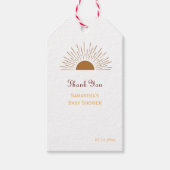 Gepersonaliseerd Dank u Baby shower retro zon Favo Cadeaulabel (Voorkant)