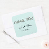 Gepersonaliseerd dank u bloementekst vierkante sticker (Envelop)