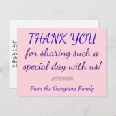 Gepersonaliseerd "DANK U" Briefkaart (Voorkant / Achterkant)