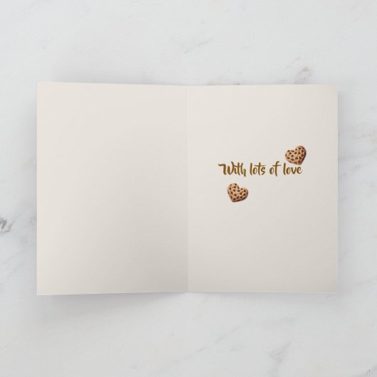 Gepersonaliseerd Dank u cookie harten ontwerp Bedankkaart (Binnen)