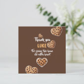 Gepersonaliseerd Dank u cookie harten ontwerp Bedankkaart (Staand voorkant)