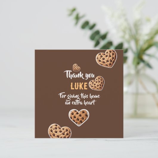 Gepersonaliseerd Dank u cookie harten ontwerp Bedankkaart (Staand voorkant)