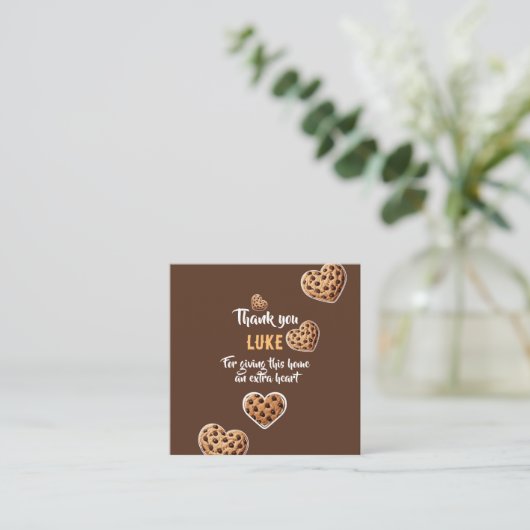 Gepersonaliseerd Dank u cookie harten ontwerp Informatiekaartje (Staand voorkant)