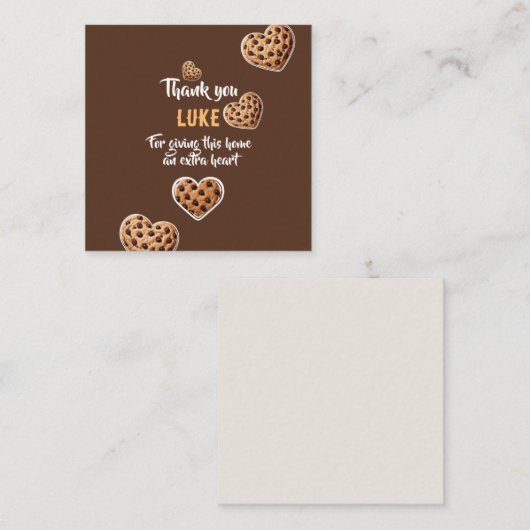 Gepersonaliseerd Dank u cookie harten ontwerp Informatiekaartje (Voorkant / Achterkant)