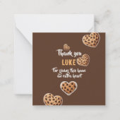 Gepersonaliseerd Dank u cookie harten ontwerp Notitiekaartje (Voorkant)