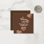 Gepersonaliseerd Dank u cookie harten ontwerp Notitiekaartje (Voorkant / Achterkant in situ)