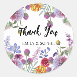 Gepersonaliseerd Dank u de Bloemen van de Waterver Ronde Sticker
