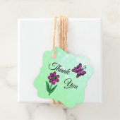 Gepersonaliseerd Dank u Flowers Sage Green Gift Bedankjes Labels (In situ)