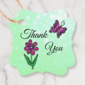 Gepersonaliseerd Dank u Flowers Sage Green Gift Bedankjes Labels (Voorkant)