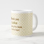 Gepersonaliseerd Dank u hart ontwerp Grote Koffiekop (Voorkant rechts)