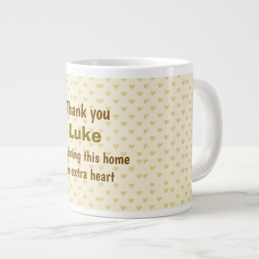 Gepersonaliseerd Dank u hart ontwerp Grote Koffiekop (Voorkant rechts)