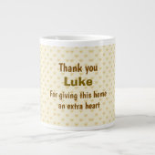 Gepersonaliseerd Dank u hart ontwerp Grote Koffiekop (Voorkant)