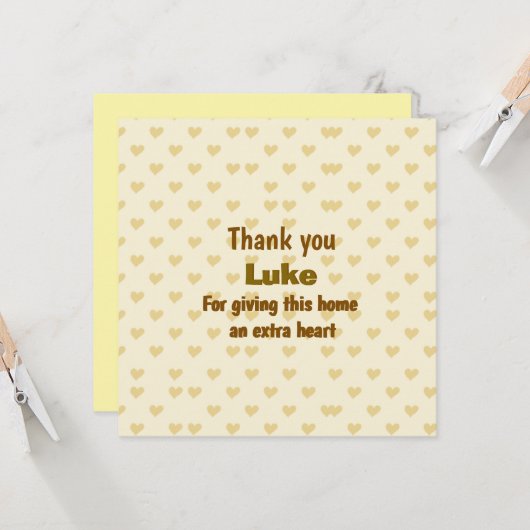 Gepersonaliseerd Dank u hart ontwerp Kaart (Voorkant / Achterkant in situ)