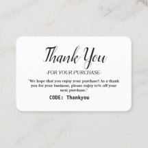 Gepersonaliseerd Dank u kaart voor Orde met code