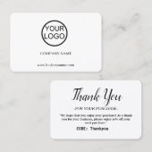 Gepersonaliseerd Dank u kaart voor Orde met code Visitekaartje (Voorkant / Achterkant)
