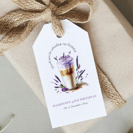 Gepersonaliseerd Dank u Koffie Latte Verjaardag Cadeaulabel