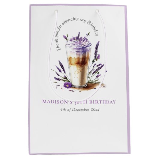 Gepersonaliseerd Dank u Koffie Verjaardag Medium Cadeauzakje (Voorkant)