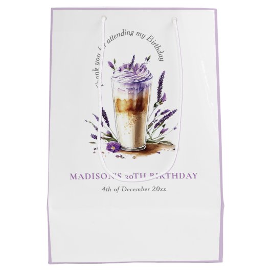 Gepersonaliseerd Dank u Koffie Verjaardag Medium Cadeauzakje (Achterkant)