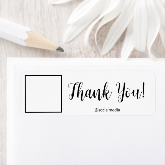 Gepersonaliseerd dank u Label: Jouw naam & Log Etiket (Insitu)