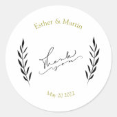 Gepersonaliseerd Dank u Ronde Sticker (Voorkant)